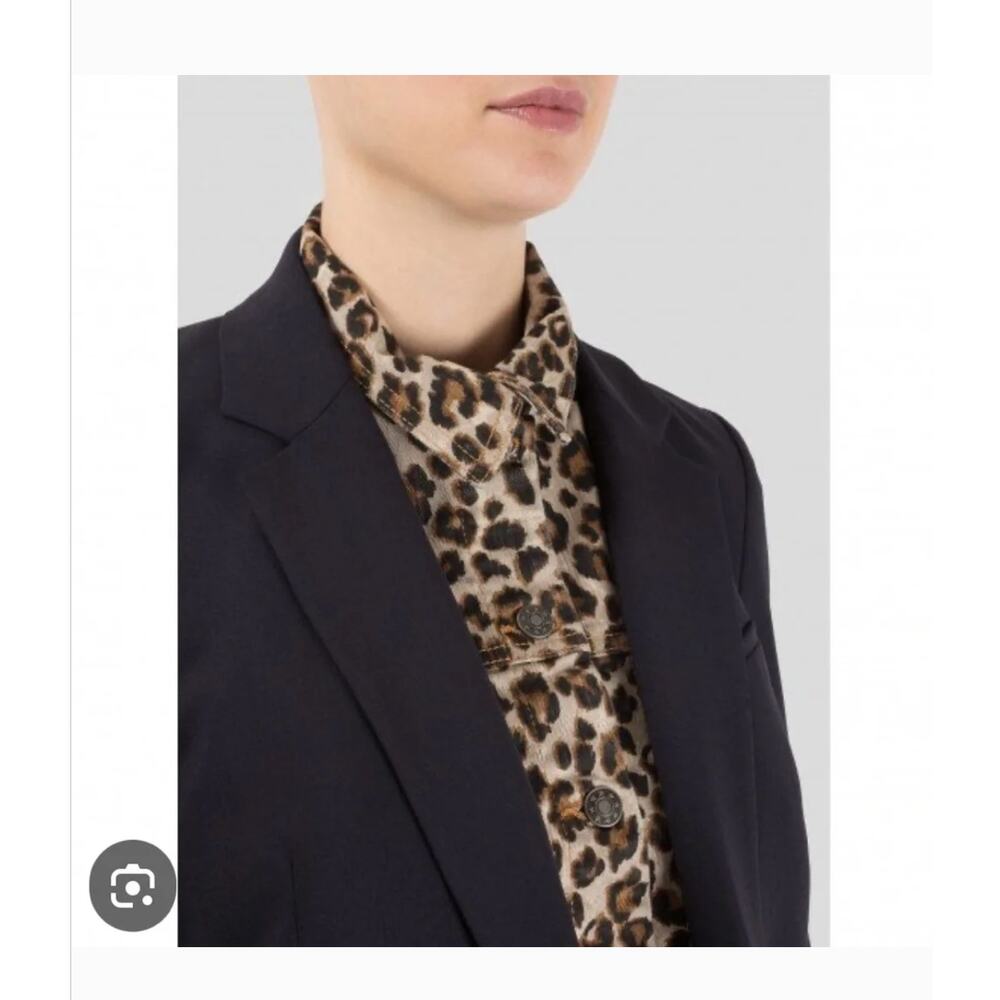 Veronica Beard Leopard Dickey S M L One Size for Blazers Tan Black Denim Cheetah - Picture 4 of 9